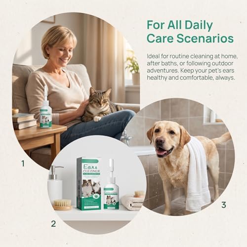 Dog Ear Cleaner - Pet Ear Wash, Natural Ear Drops for Dogs, Ear Flush For Dogs, Gentle Relief for Itching, Irritation, Wax Build-Up & ,Safe Ear Cleaning Solution for All Breeds & Ages, 0.7 Fl Oz - Image 6