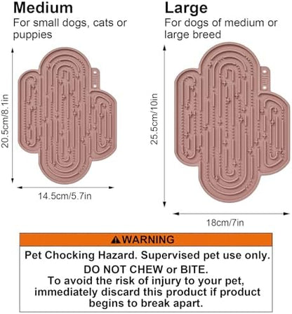 OHMO Large Lick Mat for Dogs&Cats, Cactus Shape, 2pcs, Coral&Brick Red - Image 3