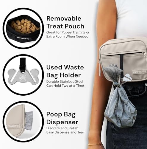 Pup Culture Dog Treat Pouch with Poop Bag Dispenser and Removable Treat Pouch | Cross Body Dog Walking Bag | The Perfect Puppy Training Tool and Even Better Gift - Image 4