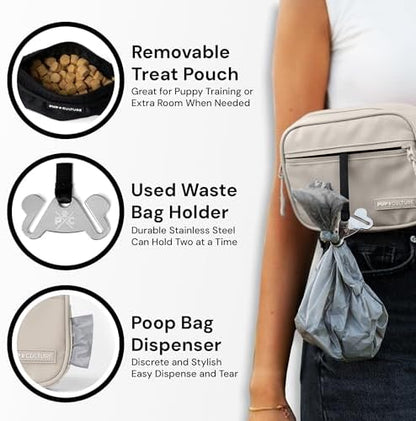 Pup Culture Dog Treat Pouch with Poop Bag Dispenser and Removable Treat Pouch | Cross Body Dog Walking Bag | The Perfect Puppy Training Tool and Even Better Gift - Image 4