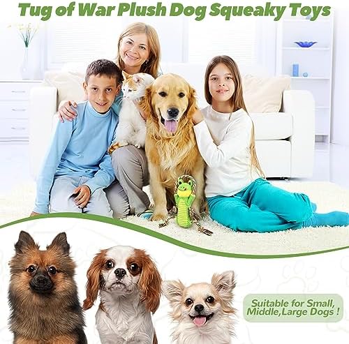Letsmeet Plush Dog Toy with Crinkle Paper and Ropes - Small Interactive Puppy Toys for Medium to Large Dogs - Image 6