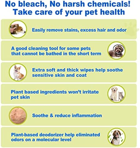 DR.EASY All Purpose Pet Grooming Wipes 100Ct Plant Based Ingredients for Paws,Body,Nose &Bum Cleaning,Remove Dirt,Dander & Excess Hair with Soft and Thick Wipes,No Fragrance - Image 5