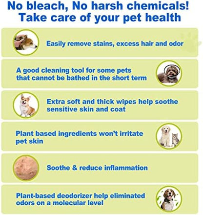 DR.EASY All Purpose Pet Grooming Wipes 100Ct Plant Based Ingredients for Paws,Body,Nose &Bum Cleaning,Remove Dirt,Dander & Excess Hair with Soft and Thick Wipes,No Fragrance - Image 5