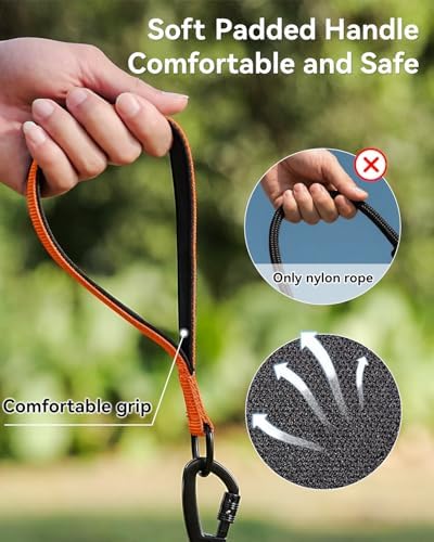 Joytale Long Dog Leash for Yard Tie Out & Recall Training, Orange, 50FT - Image 3