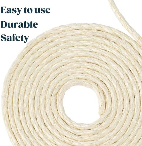 Natural Sisal Rope for Cat Scratcher and Scratching Post 1/4 Inch, 200 Feet - Image 7