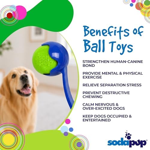 SodaPup Glitter Ball – Soft Dog Ball Toy, Floating Fetch Ball and Treat Dispenser Made in USA from Non-Toxic Pet Safe Food Safe PUP-X Rubber for Bonding, Physical Exercise, & More - Image 4