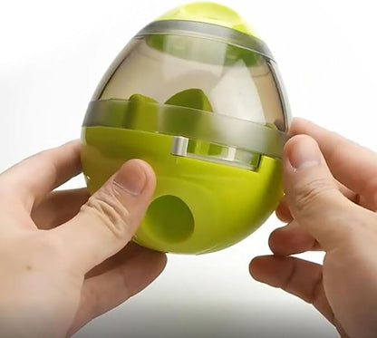 Interactive Dog Treat Toy Adjustable Treat Dispensing Ball Food Dispenser Tough Slow Feeder Puppy Enrichment Training Toy Pet Interactive Chase Toys for Small Medium Dogs Gift for Pets (Green)