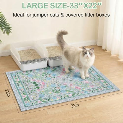 Glittme Cat Litter Mat, 33"x22" Non-Slip Washable Trapping Mat for Cats - Image 6