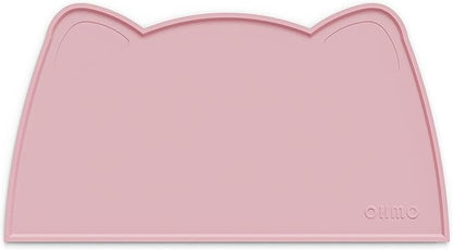 OHMO - Cat Food Mat, Silicone Pet Feeding Mat for Floor Non-Skid Waterproof Dog Water Bowl Tray, Easy to Clean Pet Placemat (Pink, 20 * 12'')