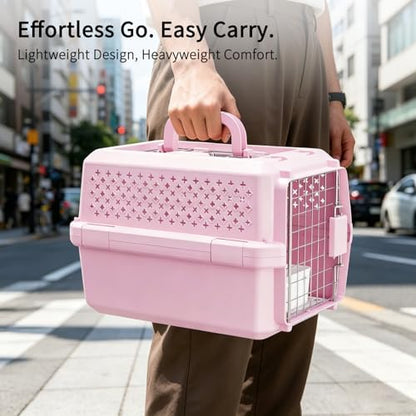 RIZZARI Airline Pet Carrier: Hard-Sided Small Cat & Dog Crate with Bowl - Image 7