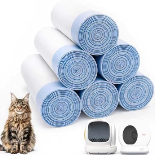 120 Count Pre-Seperated Self-Cleaning Cat Litter Box Liners Bag, Compatible with MW-SC01/SC02/SC09/LR01/LB02, Thick Heavy Duty Drawstring Replacement Cat Litter Box Liners-18"x 12.6" by Loveishere