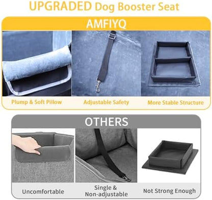 Foldable Dog Car Seat for Small Dogs,Potable Puppy Booster Seat with Harness &Safety Belt, Travel Pet Bed can Removable & Washable Suitable for Dogs 25-30 lbs(Black) - Image 6