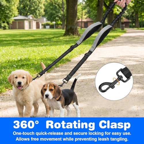 Double Dog Leash for Two Dogs, Adjustable Dual Control Handles Dog Leash - Image 6