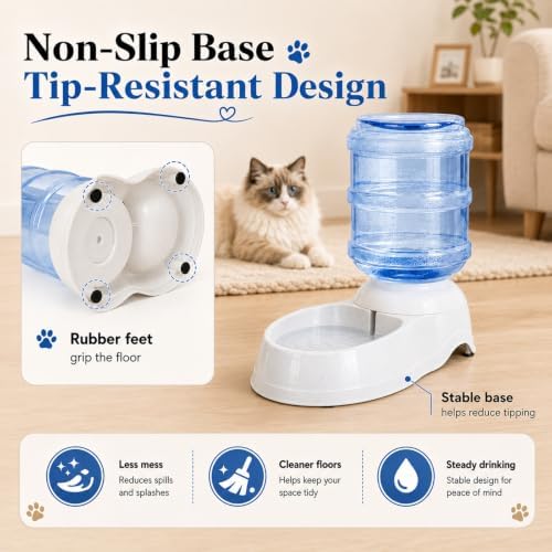 Pet Water Dispenser Station for Large Dogs and Cats,3 Gallon/11L Gravity Automatic Feeder, Cat Dog Water Fountain, Dog Water Bowl Dispenser,Large Breed Dog Drinking Fountain - Image 3