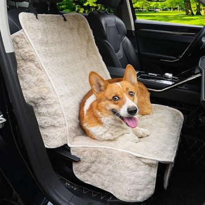Dog Car Seat Cover, Waterproof Plush Pet Seat Protector, Beige, Front Seat by AEEISHOMEREFORM