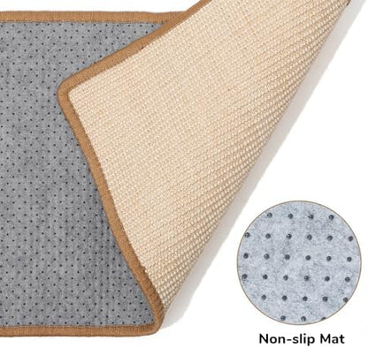 FUKUMARU Cat Scratcher Mat, 23.6 X 15.7 Inch Natural Sisal Cat Scratch Mat - Image 3