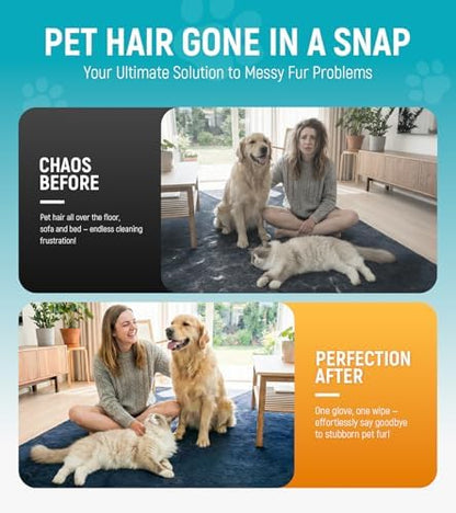 Pet Hair Removal Glove for Dogs & Cats - Upgraded Reusable Electrostatic Pet Hair Glove, Pet Hair Remover Tool for Laundry, Couch, Carpet & Car Seat, Gentle Grooming Mitt - Image 2
