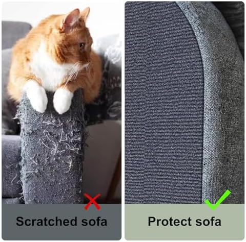 Cat Scratch Couch Furniture Protector Pad from Cat Claws, Grey, 39.3x15.8In - Image 3
