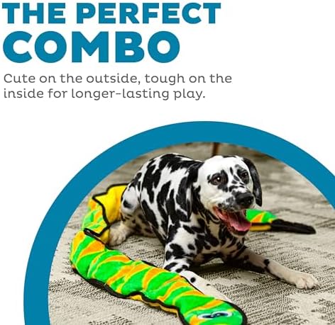 Outward Hound Durablez XX-Large Snake Stuffing-Free Squeaky Plush Dog Toy for Puppies & Dogs - Interactive, Soft Yet Tough, No Mess, Jumbo Squeaker, Long-Lasting Play, 70 inch, Blue - Image 2