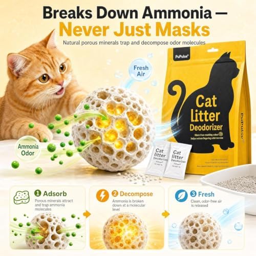 Unscented Cat Litter Deodorizer Powder, 30x10g Pre-Measured Sachets - Image 3