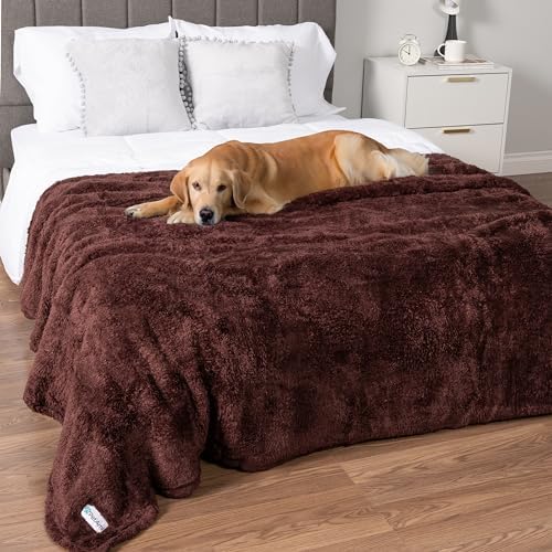 PetAmi Soft Plush Sherpa Dog Blanket for Pet Cat, X-Large 60x80, Brown by PetAmi
