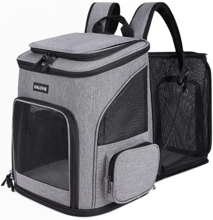 HALOVIE Pet Carrier Backpack Expandable for Cats Dogs Under 18 LB, Breathable Mesh Cat Backpack Carrier Bag, Foldable Dog Backpack Carrier for Small Dogs Rabbits Puppies by HALOVIE