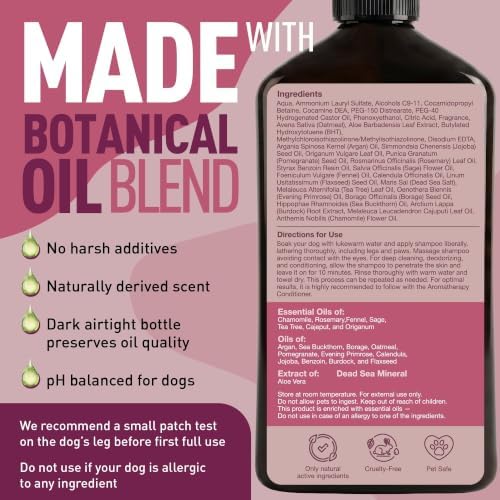 Arava Natural Medicated Dog Shampoo – Anti Yeast Anti Itch Dog Shampoo - Healthy Skin & Coat - First Aid in Hot Spots Ringworm Scrapes Abrasions & Dermatologic Infections - 400ml / 13.5 fl oz - Image 3