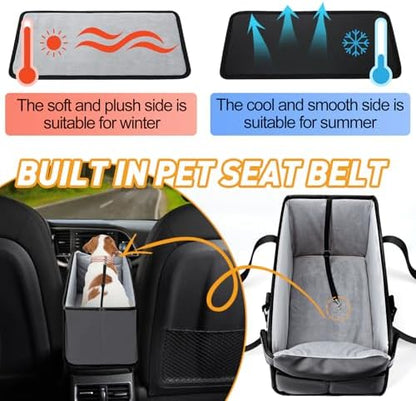 Portable Dog Car Seat for Small Dogs, Puppy Car Seat, Grey - Image 6