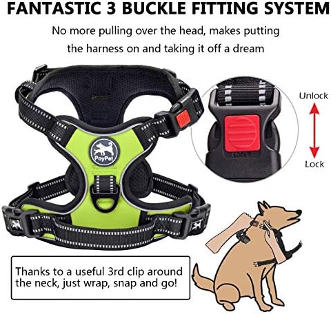 PoyPet No Pull Dog Harness Medium with Front Clip & Neck Release Buckle - Image 2