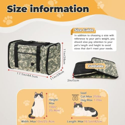 YUDODO 25lbs Cat Carrier Lightproof Soft Sided Pet Carrier for Large Cat - Image 6