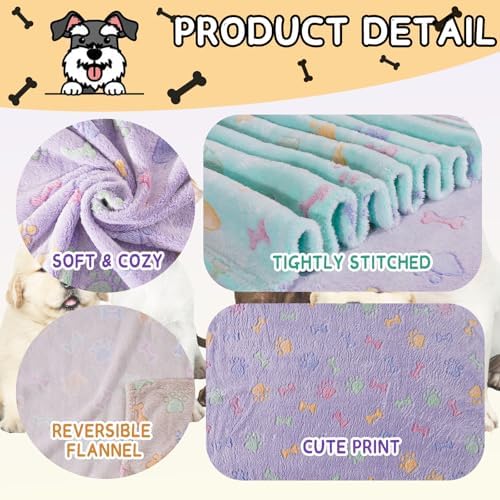 Rezutan Small Dog Blanket, Soft Puppy & Cat Flannel 3 Pack, 23"x16" - Image 2