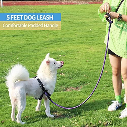 BAAPET 2/4/5/6 FT Dog Leash with Comfortable Padded Handle and Highly Reflective Threads for Small Medium and Large Dogs (5FT-1/2'', Purple) - Image 5
