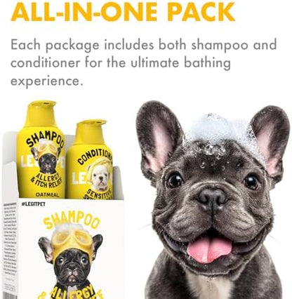 LEGITPET Oatmeal Dog Shampoo & Conditioner Set for Itchy Skin, 2 x 16 oz - Image 3