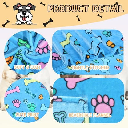 Rezutan Blanket for Large Dogs & Cats Soft Reversible Cute Paw 40"x31" - Image 2