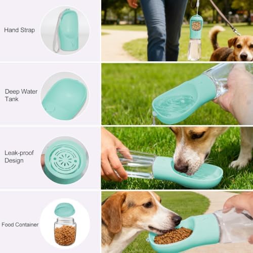 Portable Dog Water Bottle with Food Container, Drinking Bottle for Travel - Image 4