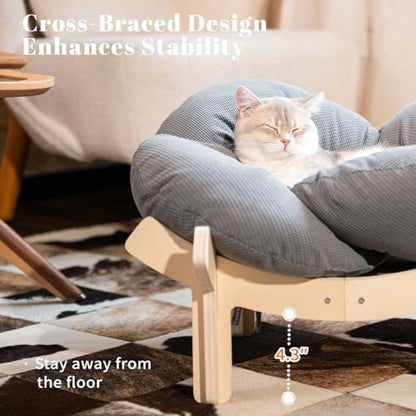 CHEERHOME PETS Elevated Cat Bed for Indoor Cats Couch Sofa Flower - Image 2