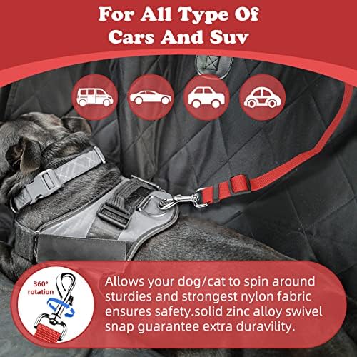 BWOGUE 2 Pack Dog Seat Belt for Car, Headrest Restraint Safety Strap, Red - Image 5