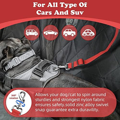BWOGUE 2 Pack Dog Seat Belt for Car, Headrest Restraint Safety Strap, Red - Image 5