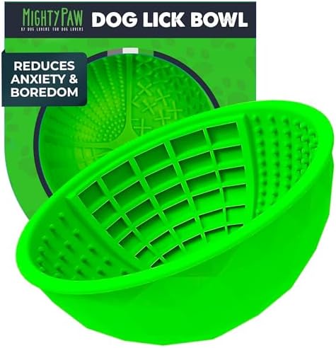 Mighty Paw Interactive Dog Lick Bowl, BPA-Free Silicone, Anxiety Relief, Dishwasher Safe, 2 Modes, 4 Textures, Dental Health by MightyPaw