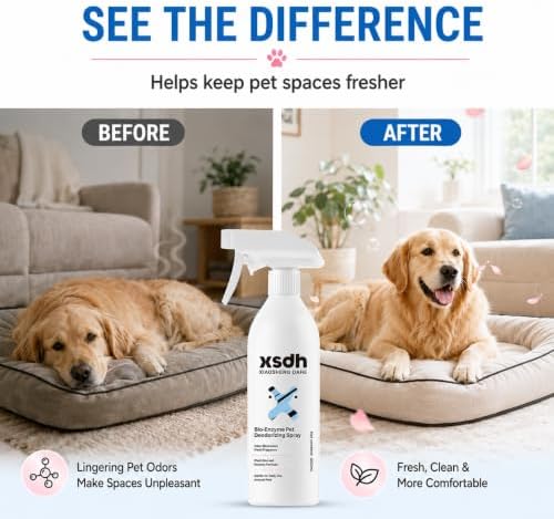 Pet Odor Deodorizing Spray, Bio-Enzyme Stain & Strong Odor Eliminator Spray for Dog Cat Pee Urine Pop, No-Rinse Air Freshener Spray for Smelly in Beds, Sofa, Carpet, Upholstery in Home & Car, 400ml - Image 6