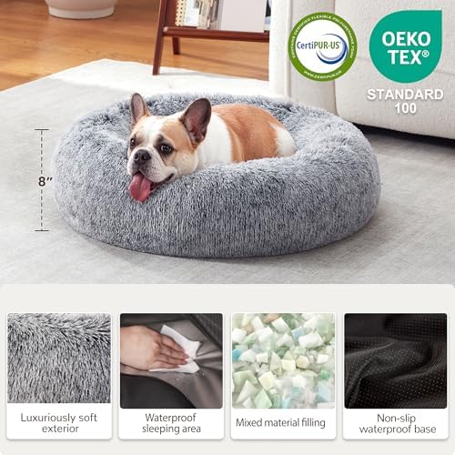 Donut Dog Bed Medium Size Dog, Round Cat Beds for Small Dogs - Image 2