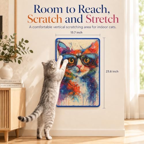 Art Sisal Cat Scratcher Mat, Cat Wall Scratchers for Indoor Cats - Image 2