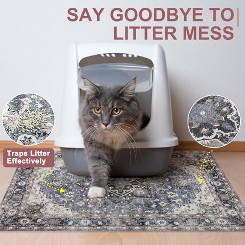 BEAUTYZOO Cat Litter Mat, 32" x 45" Large Litter Trapping Mat, Waterproof - Image 3