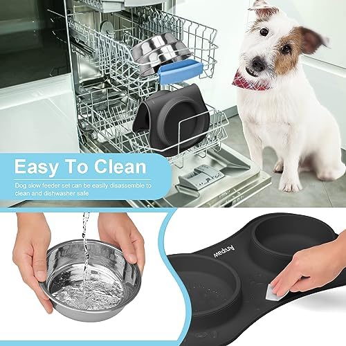 Slow Feeder Dog Bowls 3 in 1 Stainless Steel Food Water Bowl to Slow Eating - Image 6