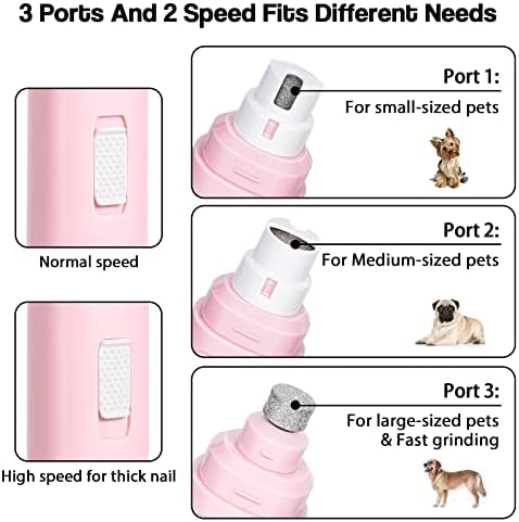 Casfuy Dog Nail Grinder Upgraded - Professional 2-Speed Whisper-Quiet Electric Pet Nail Trimmer Painless Paws Grooming & Smoothing for Small Medium Large Dogs & Cats - Image 4