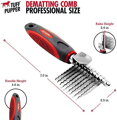 Dematting Comb For Dogs & Cats – Detangling Brush Tool For Dogs Easily & Safely Remove Dead, Matted Or Knotted Hair | Ergonomic, No-Slip Safety Handle for Precision Control | For Poodles & Curly Hair - Image 5