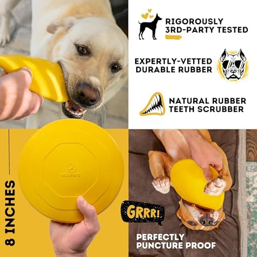 "Indestructible Dog Disc - Lifetime Replacement - Medium & Large Breed - Ultra Durable for Aggressive Chewers - Tough & Strong, Heavy Duty Natural Rubber Toy - Fetch, Tug, & Chew - 8in - Image 6