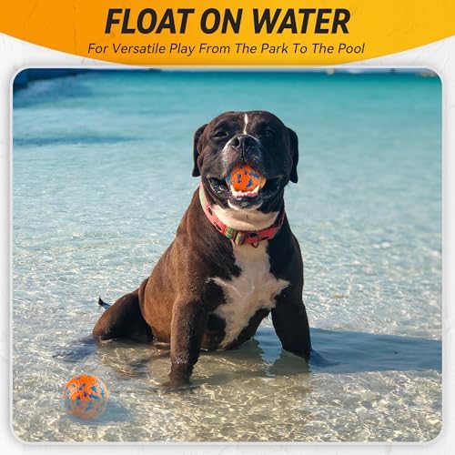 FUSOTO 4Pcs Dog Balls, Tennis Balls for Dog, Orange - Image 4