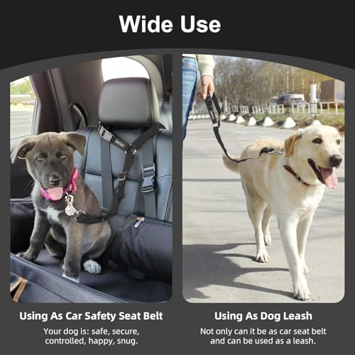 3 Pack Dog Seat Belt for Car, Car Headrest Restraint Adjustable Nylon Fabric, Dog Restraints Vehicle Seatbelts Harness - Image 4