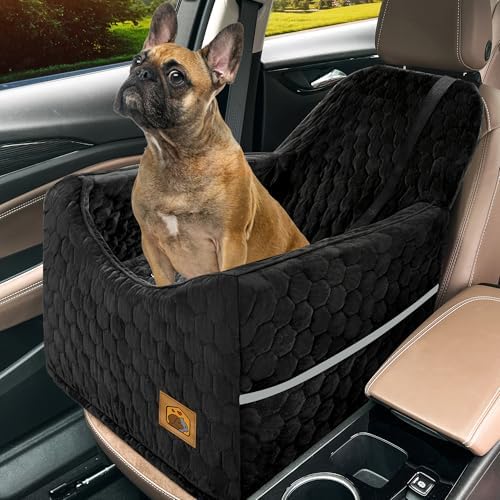 Dog Car Seat for Small/Medium Dogs, Memory Foam Dog Booster Seat, Travel Safety with Washable Removable Cover, Storage Pockets for Dogs up to 35 lbs(Black) by Qualityproductsqualityservice